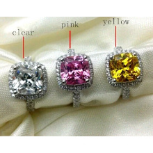 Brillant Square Colorful Fashion Cubic Zirconia Jewelry Ring